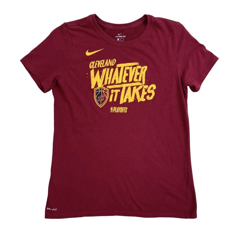 Cleveland Cavilers Nike T-Shirt‎ Womens M NBA Wine Red Playoff Whatever It Takes